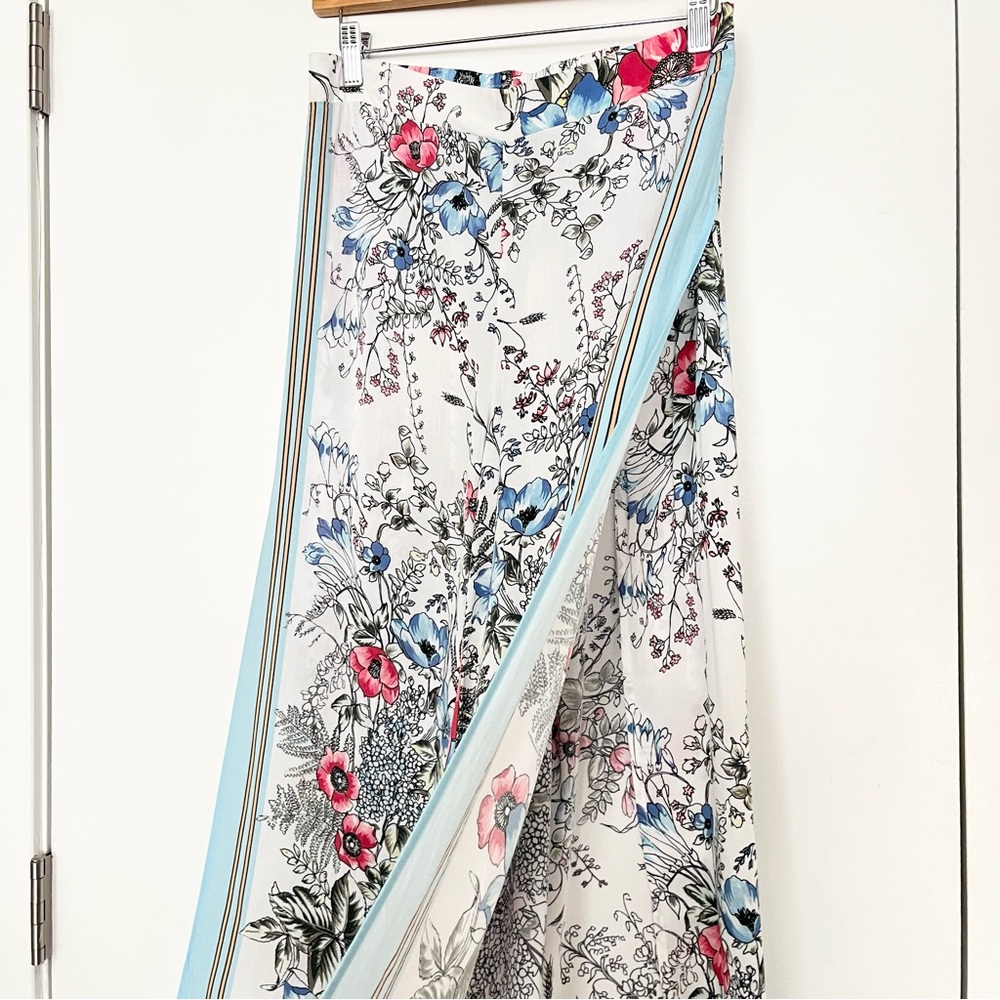 Vince Camuto Beach Women's Floral Pants High Slit Pull-On L Cabana Pool Flowey - Picture 2 of 7